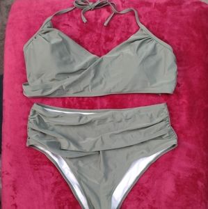 SHEIN Wrap Halter High Waisted Bikini